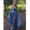 Long Blue Lace and Tulle Prom Dress Formal Evening Gowns 901367