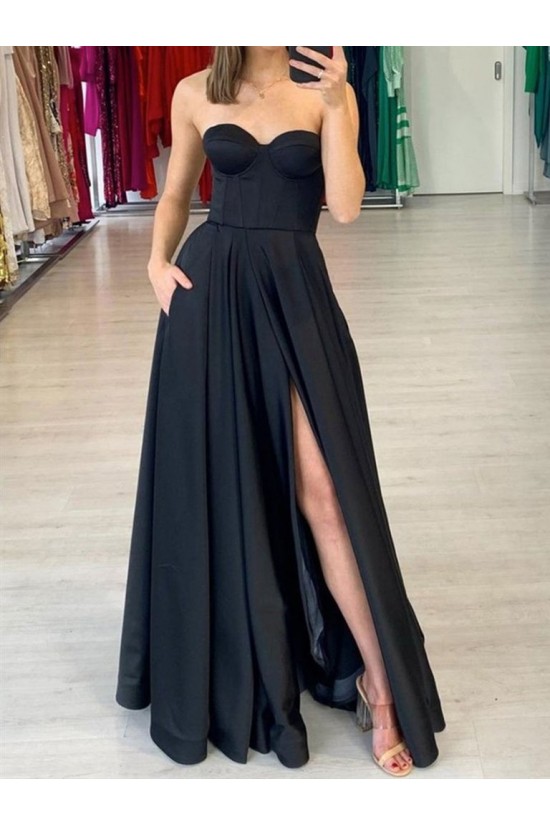 Long Black Sweetheart Prom Dress Formal Evening Gowns 901374 Long Black Sweetheart Prom Dress Formal Evening Gowns 901374