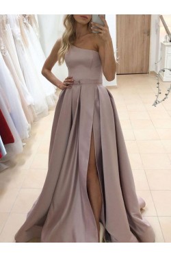 A-Line One Shoulder Long Prom Dress Formal Evening Gowns 901376