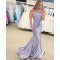 Elegant Mermaid One Shoulder Sparkle Long Prom Dress Formal Evening Gowns 901379