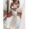 Long White Mermaid Two Pieces Prom Dress Formal Evening Gowns 901380