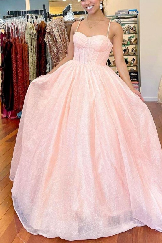A-Line Spaghetti Straps Sparkle Prom Dress Formal Evening Gowns 901383 A-Line Spaghetti Straps Sparkle Prom Dress Formal Evening Gowns 901383