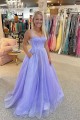 A-Line Spaghetti Straps Sparkle Prom Dress Formal Evening Gowns 901383