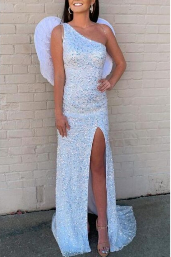 Elegant Sheath Sparkle Sequin Prom Dress Formal Evening Gowns 901384