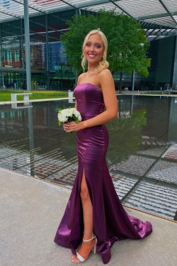 Elegant Long Mermaid Strapless Prom Dress Formal Evening Gowns 901395