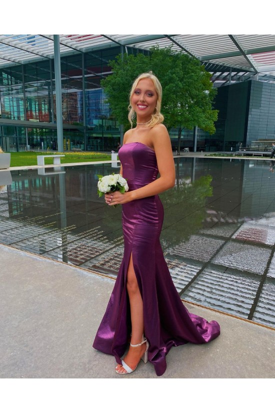 Elegant Long Mermaid Strapless Prom Dress Formal Evening Gowns 901395