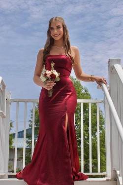 Elegant Long Mermaid Strapless Prom Dress Formal Evening Gowns 901395