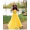 A-Line Long Yellow Strapless Prom Dress Formal Evening Gowns 901396