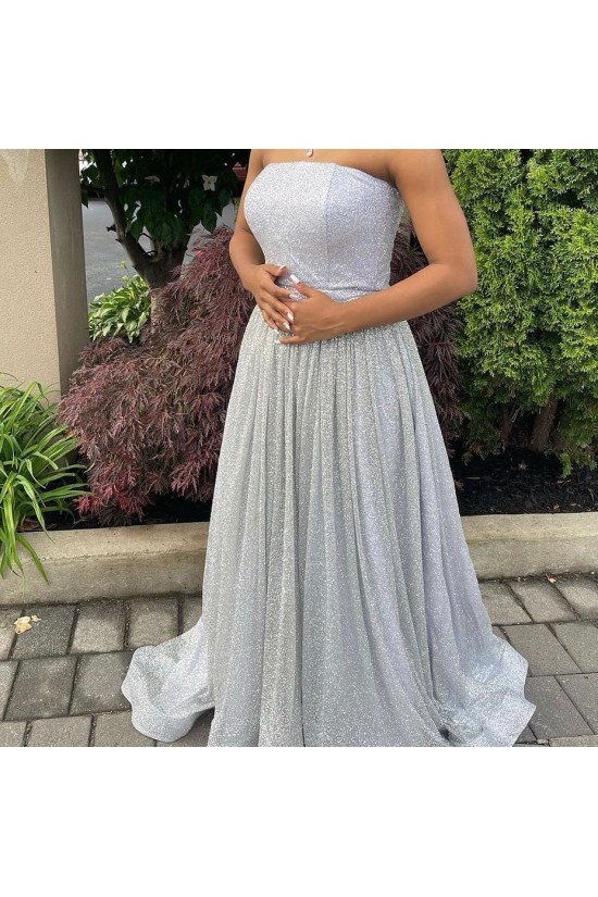 A-Line Strapless Long Sparkle Prom Dress Formal Evening Gowns 901399 A-Line Strapless Long Sparkle Prom Dress Formal Evening Gowns 901399