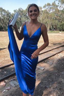 Elegant Mermaid Long Royal Blue Prom Dress Formal Evening Gowns 901402