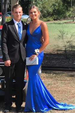 Elegant Mermaid Long Royal Blue Prom Dress Formal Evening Gowns 901402