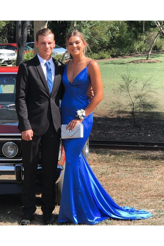 Elegant Mermaid Long Royal Blue Prom Dress Formal Evening Gowns 901402