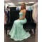 Elegant Mermaid Spaghetti Straps Lace Prom Dress Formal Evening Gowns 901405