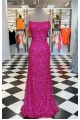 Elegant Spaghetti Straps Sequin Long Prom Dress Formal Evening Gowns 901406
