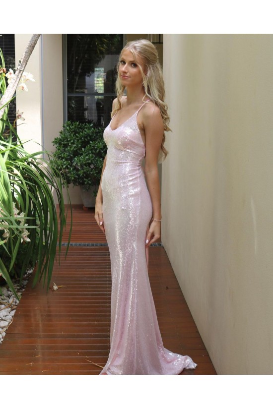Long Pink Sparkle Sequin Prom Dress Formal Evening Gowns 901407 Long Pink Sparkle Sequin Prom Dress Formal Evening Gowns 901407