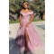 A-Line Off the Shoulder Sparkle Prom Dress Formal Evening Gowns 901408