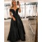 Long Black Off the Shoulder Prom Dress Formal Evening Gowns 901410