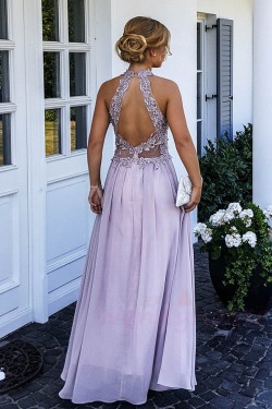 A-Line Chiffon and Lace Prom Dress Formal Evening Gowns 901423