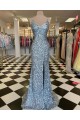 Elegant Long Green Sequin Prom Dress Formal Evening Gowns 901425