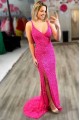 Elegant Long Green Sequin Prom Dress Formal Evening Gowns 901425