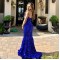 Long Royal Blue Mermaid Sequin Prom Dress Formal Evening Gowns 901431