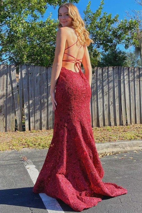 Mermaid Spaghetti Straps Lace Prom Dress Formal Evening Gowns 901433 Mermaid Spaghetti Straps Lace Prom Dress Formal Evening Gowns 901433