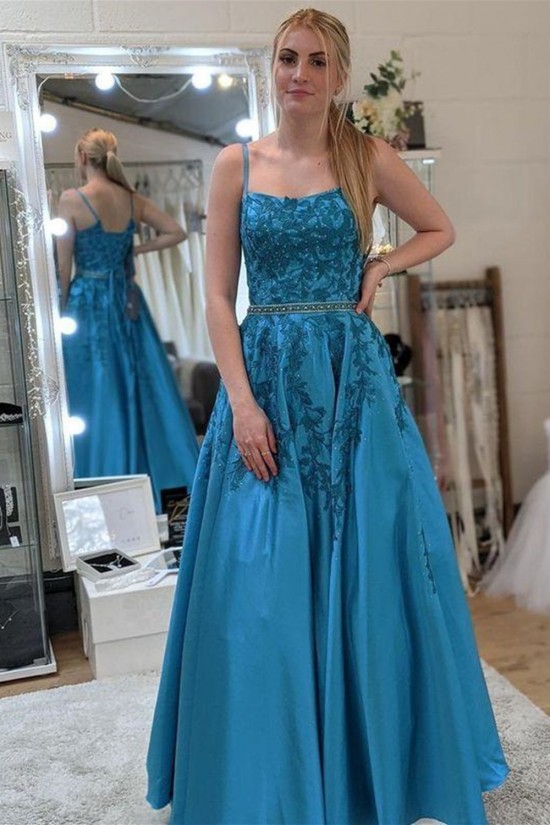 A-Line Spaghetti Straps Lace Prom Dress Formal Evening Gowns 901435 A-Line Spaghetti Straps Lace Prom Dress Formal Evening Gowns 901435