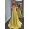 A-Line Long Yellow Beaded Prom Dress Formal Evening Gowns 901438