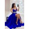 Long Royal Blue Two Pieces Beaded Prom Dress Formal Evening Gowns 901441