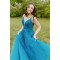 A-Line Lace Long Spaghetti Straps Prom Dress Formal Evening Gowns 901443