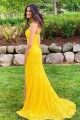Long Yellow Lace Spaghetti Straps Prom Dress Formal Evening Gowns 901444 Long Yellow Lace Spaghetti Straps Prom Dress Formal Evening Gowns 901444