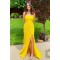 Long Yellow Lace Spaghetti Straps Prom Dress Formal Evening Gowns 901444