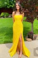 Long Yellow Lace Spaghetti Straps Prom Dress Formal Evening Gowns 901444 Long Yellow Lace Spaghetti Straps Prom Dress Formal Evening Gowns 901444