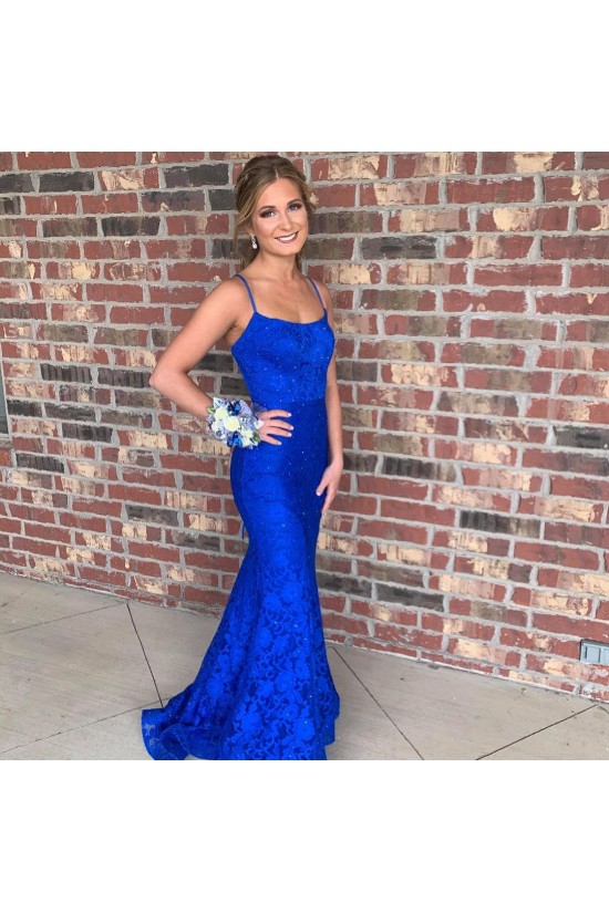 Long Royal Blue Mermaid Spaghetti Straps Lace Prom Dress Formal Evening Gowns 901453 Long Royal Blue Mermaid Spaghetti Straps Lace Prom Dress Formal Evening Gowns 901453