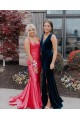 Long Pink Spaghetti Straps Sequin Prom Dress Formal Evening Gowns 901461