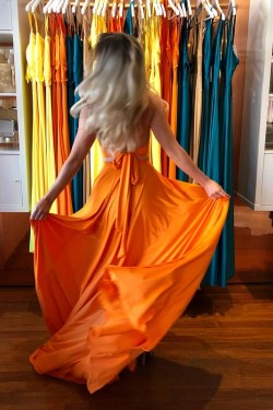 Long Yellow Two Pieces Prom Dress Formal Evening Gowns 901467