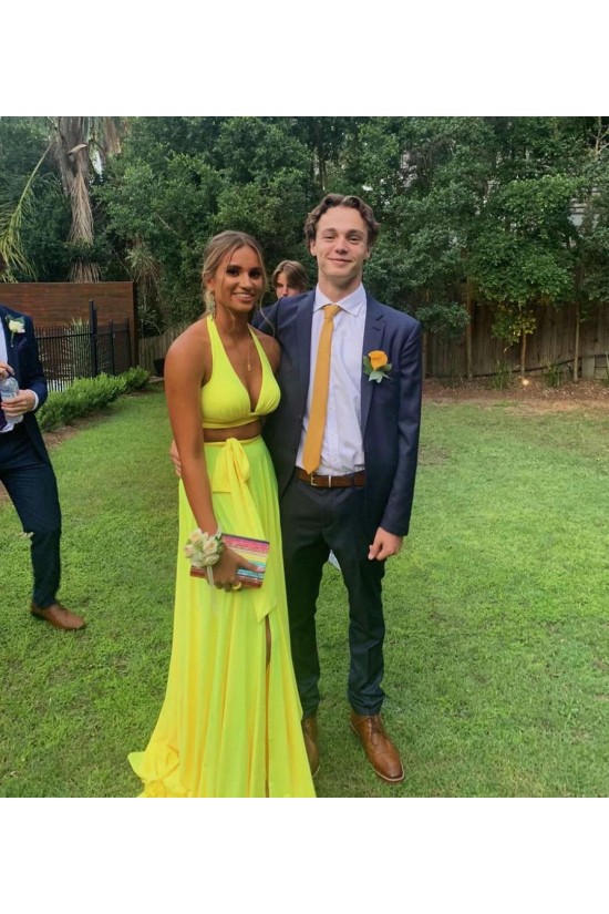 Long Yellow Two Pieces Prom Dress Formal Evening Gowns 901467 Long Yellow Two Pieces Prom Dress Formal Evening Gowns 901467