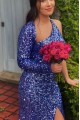 Long Royal Blue One Shoulder Sequin Prom Dress Formal Evening Gowns 901471