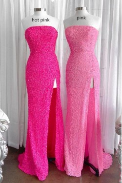 Sheath Strapless Long Prom Dress Formal Evening Gowns 901472