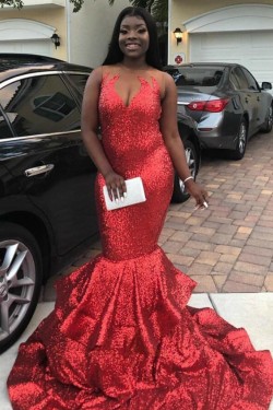 Long Mermaid Sequin Prom Dress Formal Evening Gowns 901474