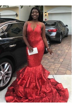 Long Mermaid Sequin Prom Dress Formal Evening Gowns 901474