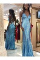 Long Blue Sequin Prom Dress Formal Evening Gowns 901475