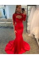Long Red Mermaid Beaded Prom Dress Formal Evening Gowns 901476 Long Red Mermaid Beaded Prom Dress Formal Evening Gowns 901476