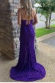 Long Green Sequin Spaghetti Straps Prom Dress Formal Evening Gowns 901479