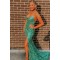 Long Green Sequin Spaghetti Straps Prom Dress Formal Evening Gowns 901479
