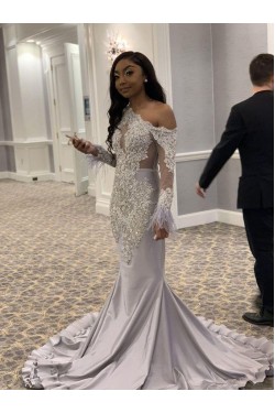 Long Mermaid Beaded Lace Prom Dress Formal Evening Gowns 901481