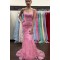 Long Pink Mermaid Lace Prom Dress Formal Evening Gowns 901482
