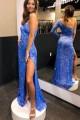 Long One Shoulder Sequin Prom Dress Formal Evening Gowns 901491