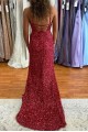 Long Spaghetti Straps Sequin Prom Dress Formal Evening Gowns 901492 Long Spaghetti Straps Sequin Prom Dress Formal Evening Gowns 901492