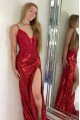 Elegant Sequin Spaghetti Straps Prom Dress Formal Evening Gowns 901496